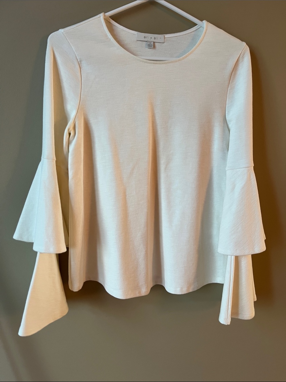 White Bell Sleeve Knit Top
